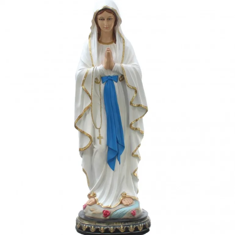 Palais du Rosaire Statue Notre Dame de Lourdes en résine colorée 120cm^ Statue De Grande Taille | Statue De Notre Dame De Lourdes