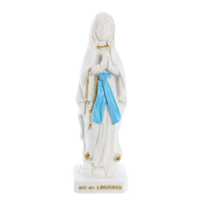 Palais du Rosaire Statue Notre Dame de Lourde en Résine blanche de 8cm^ Statue De Notre Dame De Lourdes