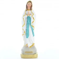 Palais du Rosaire Statue Notre Dame de Lourdes en résine colorée avec paillettes dorées 15cm^ Statue De Notre Dame De Lourdes