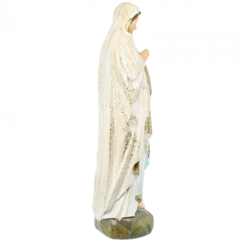 Palais du Rosaire Statue Notre Dame de Lourdes à paillettes en résine 28cm^ Statue De Notre Dame De Lourdes