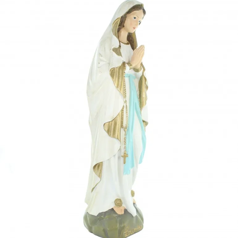 Palais du Rosaire Statue Notre Dame de Lourdes à paillettes 56cm^ Statue De Notre Dame De Lourdes