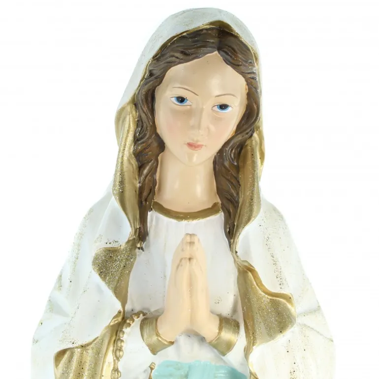 Palais du Rosaire Statue Notre Dame de Lourdes à paillettes 46cm^ Statue De Notre Dame De Lourdes
