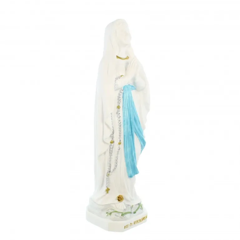 Palais du Rosaire Statue Notre Dame de Lourdes blanche et bleue de 20cm^ Statue De Notre Dame De Lourdes