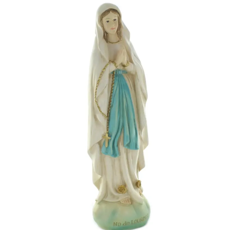 Palais du Rosaire Statue Notre Dame de Lourdes décorée 60 cm^ Statue De Grande Taille | Statue De Notre Dame De Lourdes