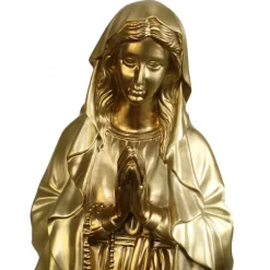 Palais du Rosaire Statue Notre Dame de Lourdes dorée en résine 80 cm^ Statue De Grande Taille | Statue De Notre Dame De Lourdes