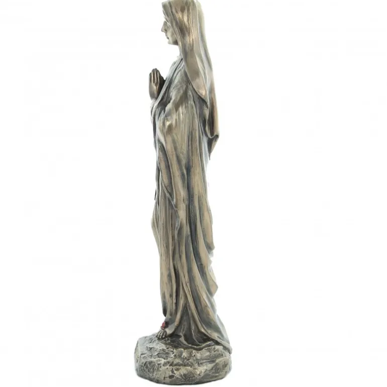 Palais du Rosaire Statue Notre Dame de Lourdes en bronze coulé à froid 20cm^ Statue Funéraire | Statue En Bronze Et Métal