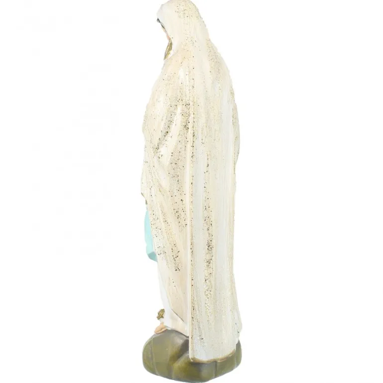 Palais du Rosaire Statue Notre Dame de Lourdes à paillettes en résine 28cm^ Statue De Notre Dame De Lourdes