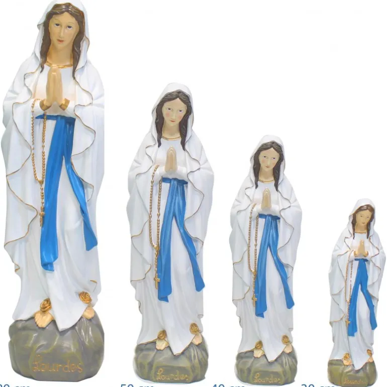 Palais du Rosaire Statue Notre Dame de Lourdes en résine décorée 50 cm^ Statue De Notre Dame De Lourdes