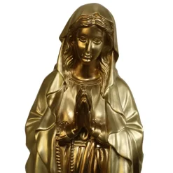 Palais du Rosaire Statue Notre Dame de Lourdes dorée en résine 80 cm^ Statue De Grande Taille | Statue De Notre Dame De Lourdes