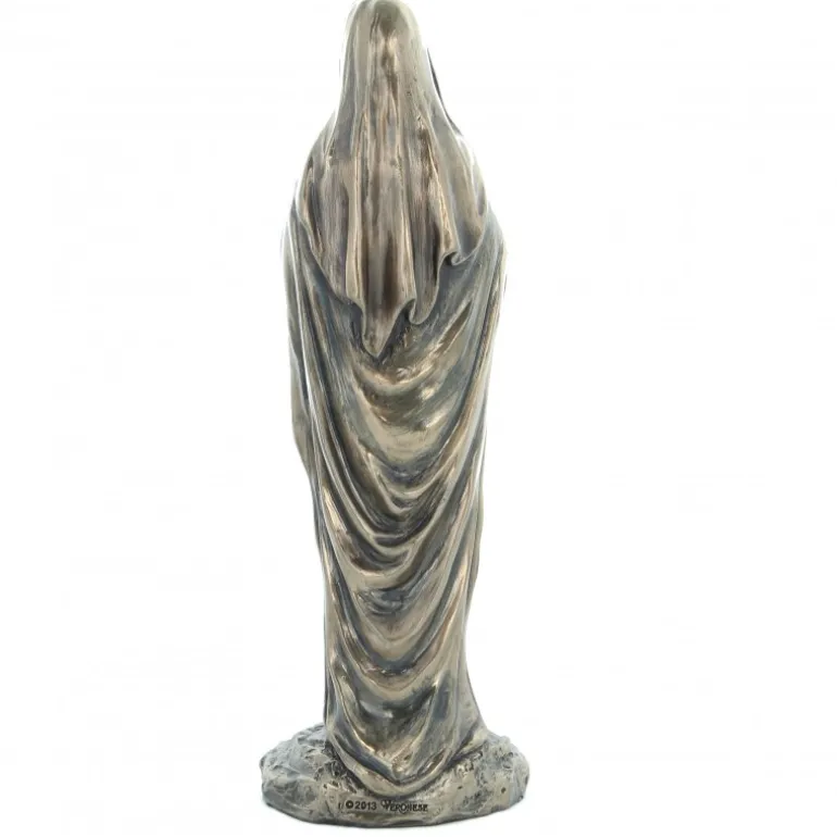 Palais du Rosaire Statue Notre Dame de Lourdes en bronze coulé à froid 20cm^ Statue Funéraire | Statue En Bronze Et Métal