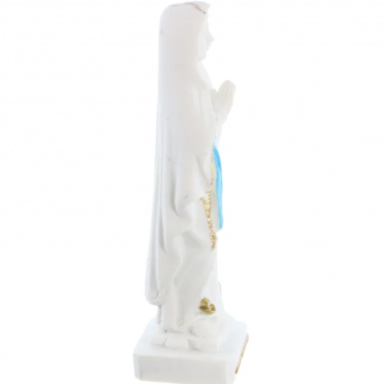 Palais du Rosaire Statue Notre Dame de Lourde en Résine blanche de 8cm^ Statue De Notre Dame De Lourdes