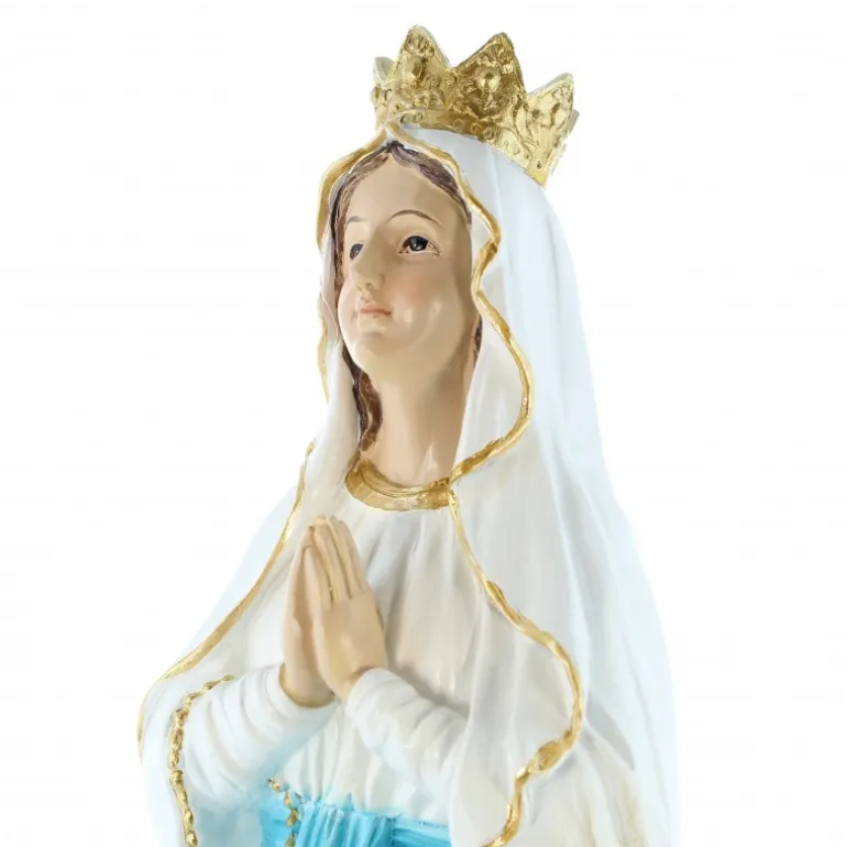 Palais du Rosaire Statue Notre Dame de Lourdes couronée en résine 40cm^ Statue De Notre Dame De Lourdes