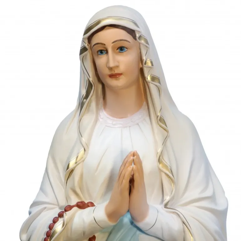 Palais du Rosaire Statue Notre Dame de Lourdes de 160cm décorée en Résine^ Statue De Grande Taille | Statue De Notre Dame De Lourdes