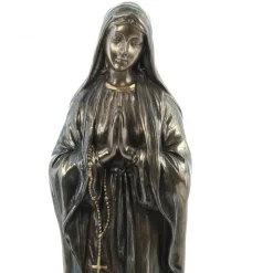 Palais du Rosaire Statue Notre Dame de Lourdes en bronze coulé à froid 20cm^ Statue Funéraire | Statue En Bronze Et Métal