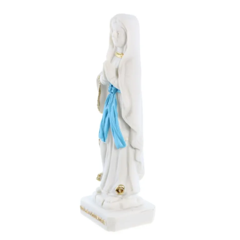 Palais du Rosaire Statue Notre Dame de Lourde en Résine blanche de 8cm^ Statue De Notre Dame De Lourdes