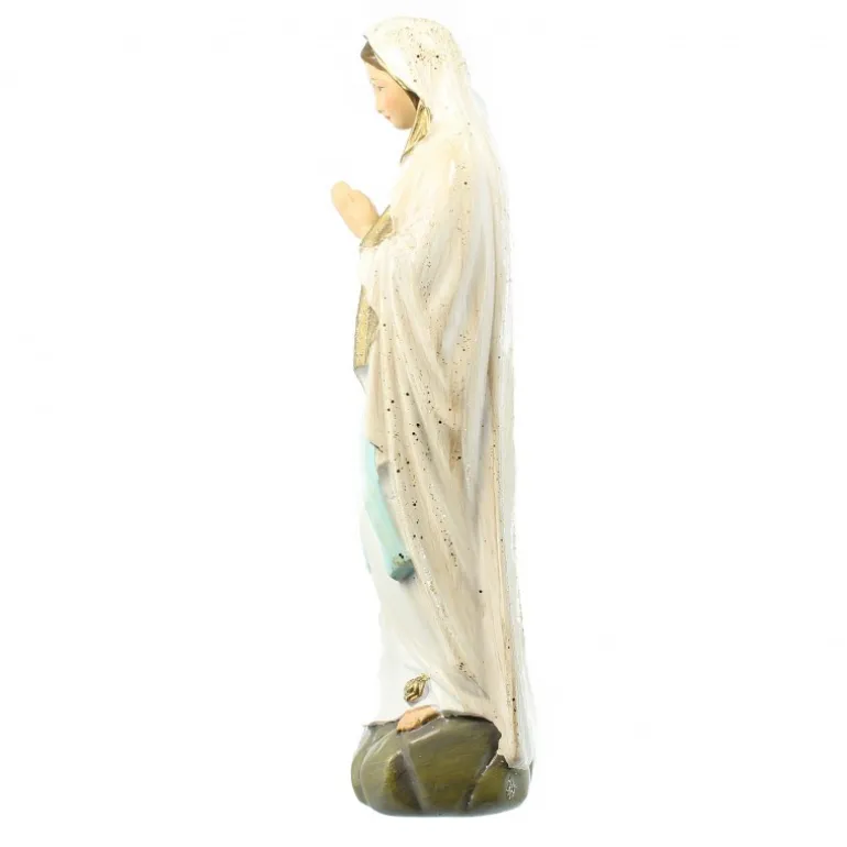 Palais du Rosaire Statue Notre Dame de Lourdes à paillettes 18cm^ Statue De Notre Dame De Lourdes