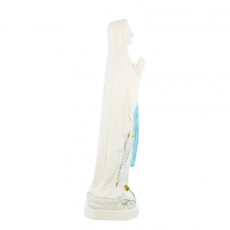 Palais du Rosaire Statue Notre Dame de Lourdes blanche et bleue de 20cm^ Statue De Notre Dame De Lourdes
