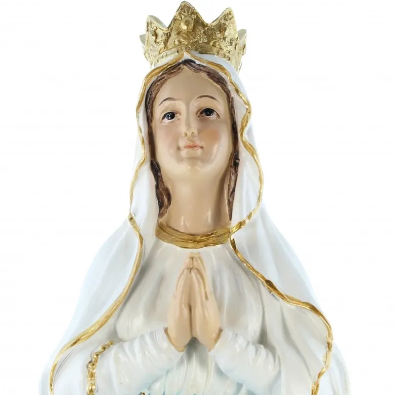 Palais du Rosaire Statue Notre Dame de Lourdes couronée en résine 40cm^ Statue De Notre Dame De Lourdes