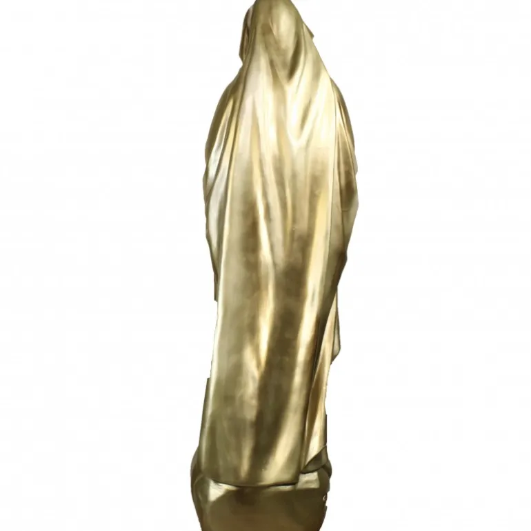 Palais du Rosaire Statue Notre Dame de Lourdes dorée en résine 80 cm^ Statue De Grande Taille | Statue De Notre Dame De Lourdes