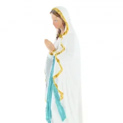 Palais du Rosaire Statue Notre Dame de Lourdes en résine colorée avec paillettes dorées 15cm^ Statue De Notre Dame De Lourdes