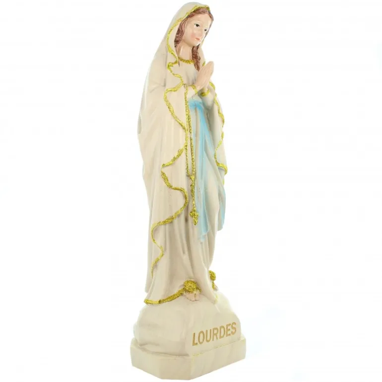 Palais du Rosaire Statue Notre Dame de Lourdes à paillettes 40cm^ Statue De Notre Dame De Lourdes