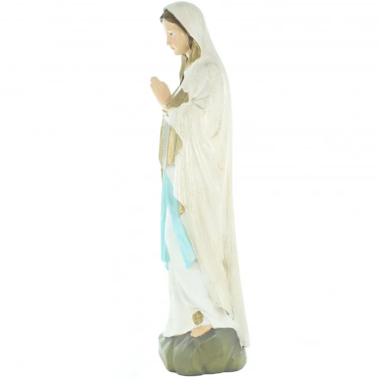 Palais du Rosaire Statue Notre Dame de Lourdes à paillettes 46cm^ Statue De Notre Dame De Lourdes