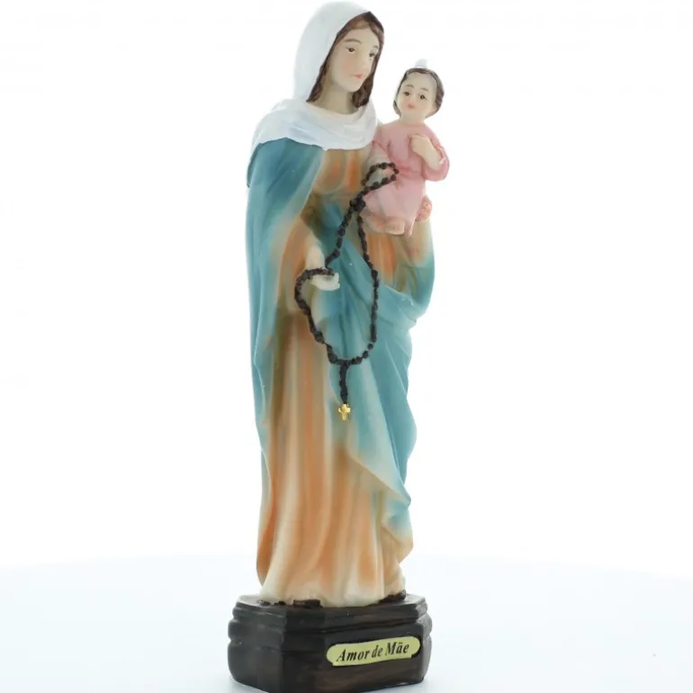Palais du Rosaire Statue Notre Dame du Rosaire à l'enfant en résine 21 cm^Enfant Enfant Jésus | Autres Statues De La Vierge