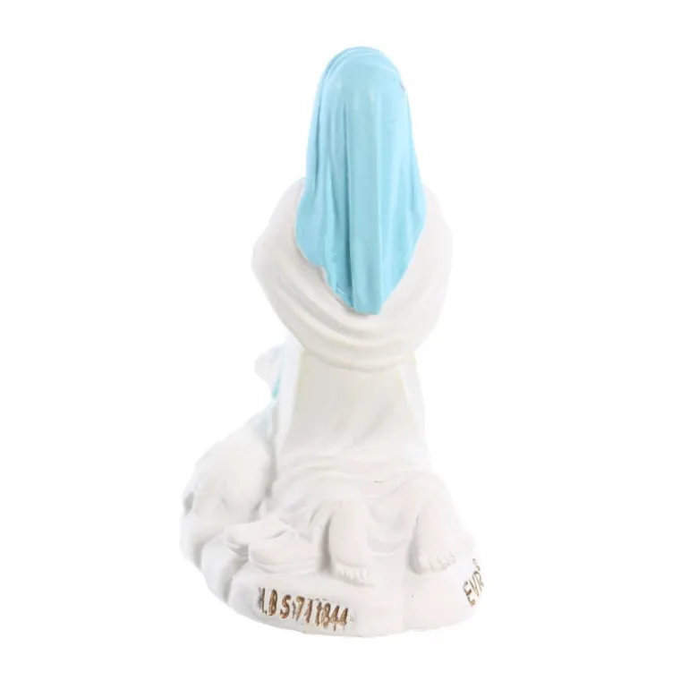 Palais du Rosaire Statue résine de Sainte Bernadette blanche et bleue de 6cm^ Statue De Sainte Bernadette