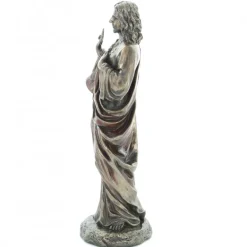 Palais du Rosaire Statue Sacré Coeur de Jésus en bronze coulé à froid 21cm^ Statue En Bronze Et Métal