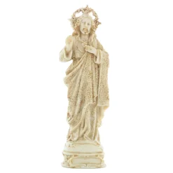 Palais du Rosaire Statue Sacré-Coeur de Jésus en Pierre et résine 22cm^ Sacré-Coeur De Jésus