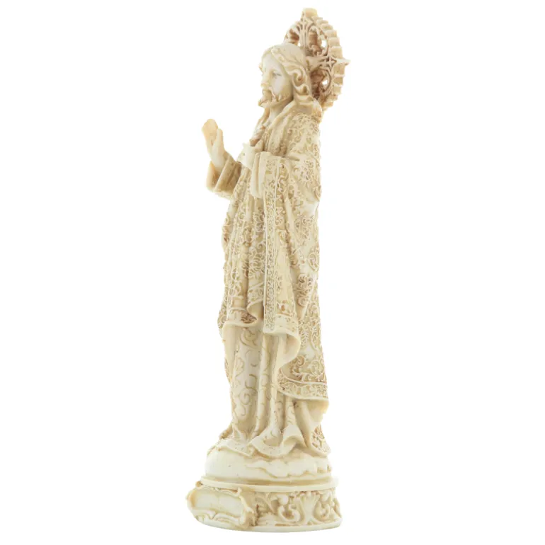 Palais du Rosaire Statue Sacré-Coeur de Jésus en Pierre et résine 22cm^ Sacré-Coeur De Jésus
