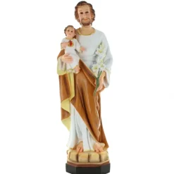 Palais du Rosaire Statue Saint Joseph et enfant Jésus en résine 50cm^ Statue De Saint Joseph