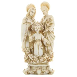 Palais du Rosaire Statue Sainte Famille aux fleurs en pierre et résine 22cm^ Statue De La Sainte Famille