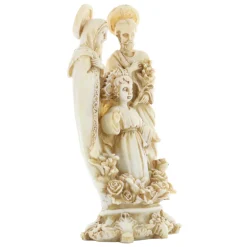 Palais du Rosaire Statue Sainte Famille aux fleurs en pierre et résine 22cm^ Statue De La Sainte Famille