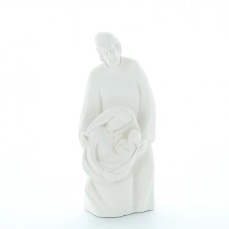 Palais du Rosaire Statue Sainte Famille épurée en résine blanche 12 cm^ Décoration De Noël | Statue De La Sainte Famille
