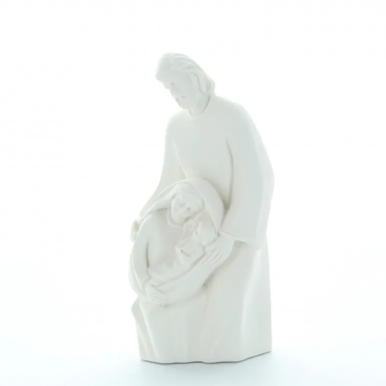 Palais du Rosaire Statue Sainte Famille épurée en résine blanche 12 cm^ Décoration De Noël | Statue De La Sainte Famille