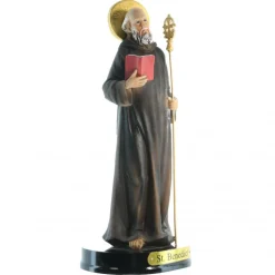 Palais du Rosaire Statue St Benoît résine 22cm^ Statue De Saint Benoît
