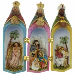 Palais du Rosaire Statue triptyque de la Nativité avec les 3 Rois Mages 14cm^ Décoration De Noël