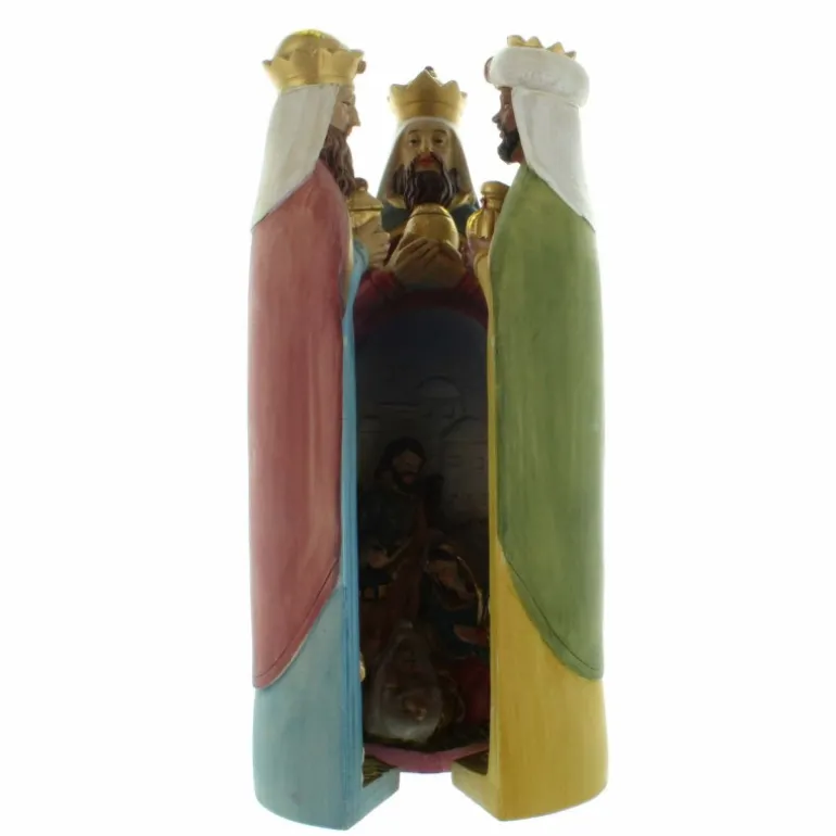 Palais du Rosaire Statue triptyque de la Nativité avec les 3 Rois Mages 19cm^ Décoration De Noël