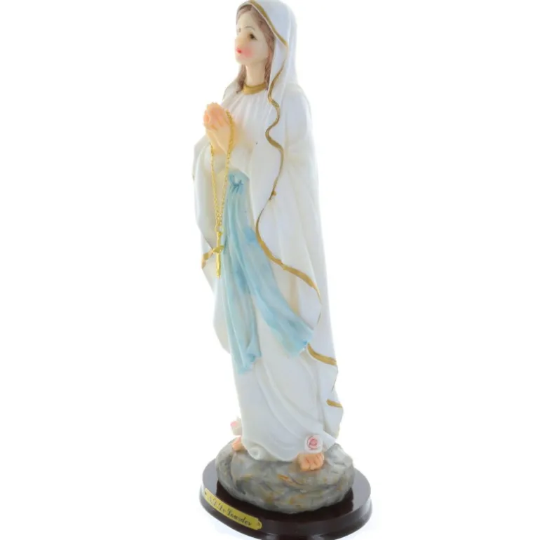 Palais du Rosaire Statue Vierge Marie décorée en résine 30 cm^ Statue De Notre Dame De Lourdes
