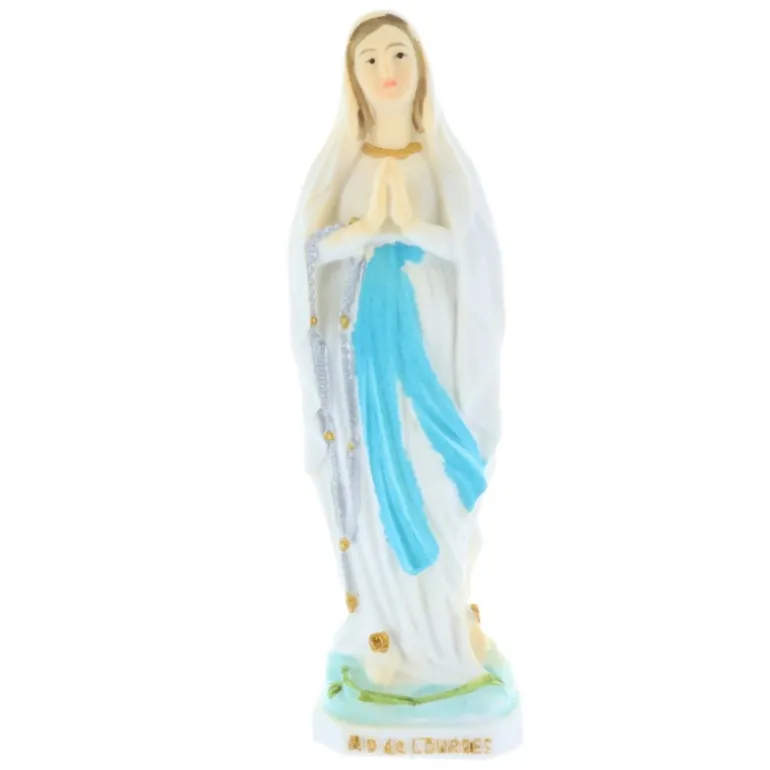 Palais du Rosaire Statue Vierge Marie en résine colorée 8 cm^ Statue De Notre Dame De Lourdes