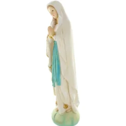 Palais du Rosaire Statue Vierge Marie en résine colorée sur rocher 40 cm^ Statue De Notre Dame De Lourdes