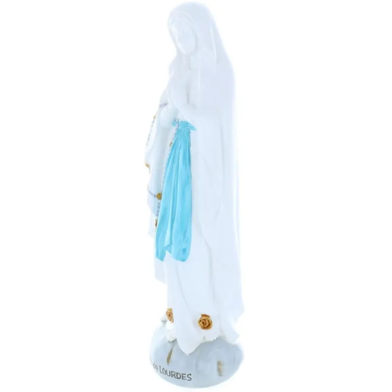 Palais du Rosaire Statue Vierge Marie sur rocher 30cm en résine coloré^ Statue De Notre Dame De Lourdes