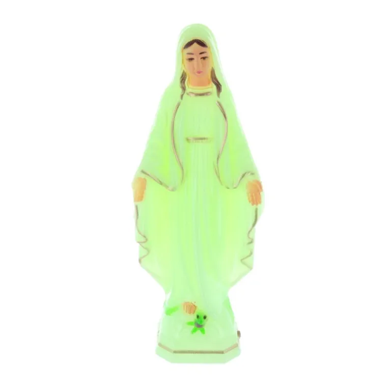 Palais du Rosaire Statue Vierge Miraculeuse lumineuse 18 cm en résine^ Statue Lumineuse | Statue Vierge Miraculeuse