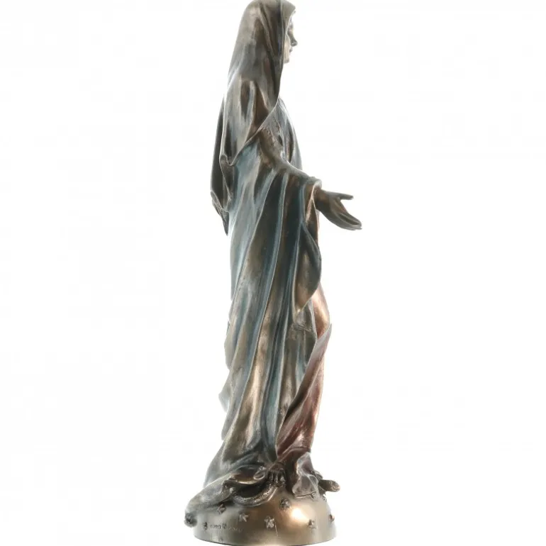 Palais du Rosaire Statue Vierge Miraculeuse en bronze coulé à froid 21cm^ Statue Funéraire | Statue En Bronze Et Métal