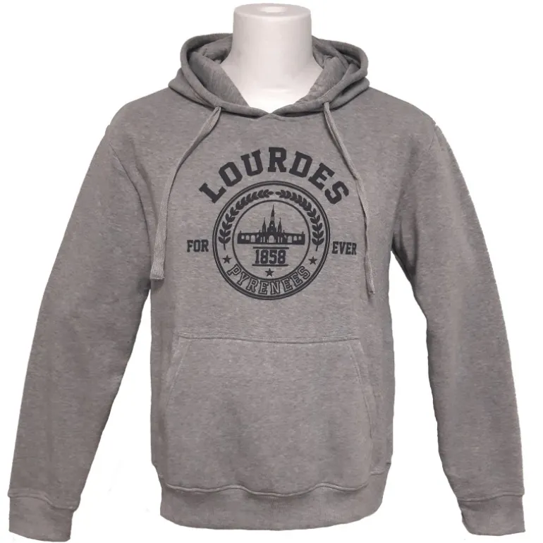 Palais du Rosaire Sweat-shirt unisexe gris Lourdes forever^ Vêtement
