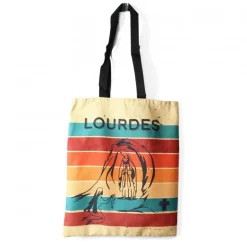 Palais du Rosaire Tote Bag avec rayures et Apparition de Lourdes noire^ Porte-Feuille