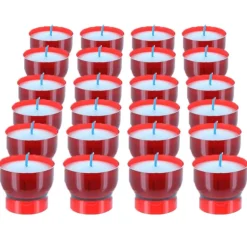 Palais du Rosaire 24 Veilleuses bougies rouge Votive 4 cm durée 6H^ Bougie Funéraire | Baptême
